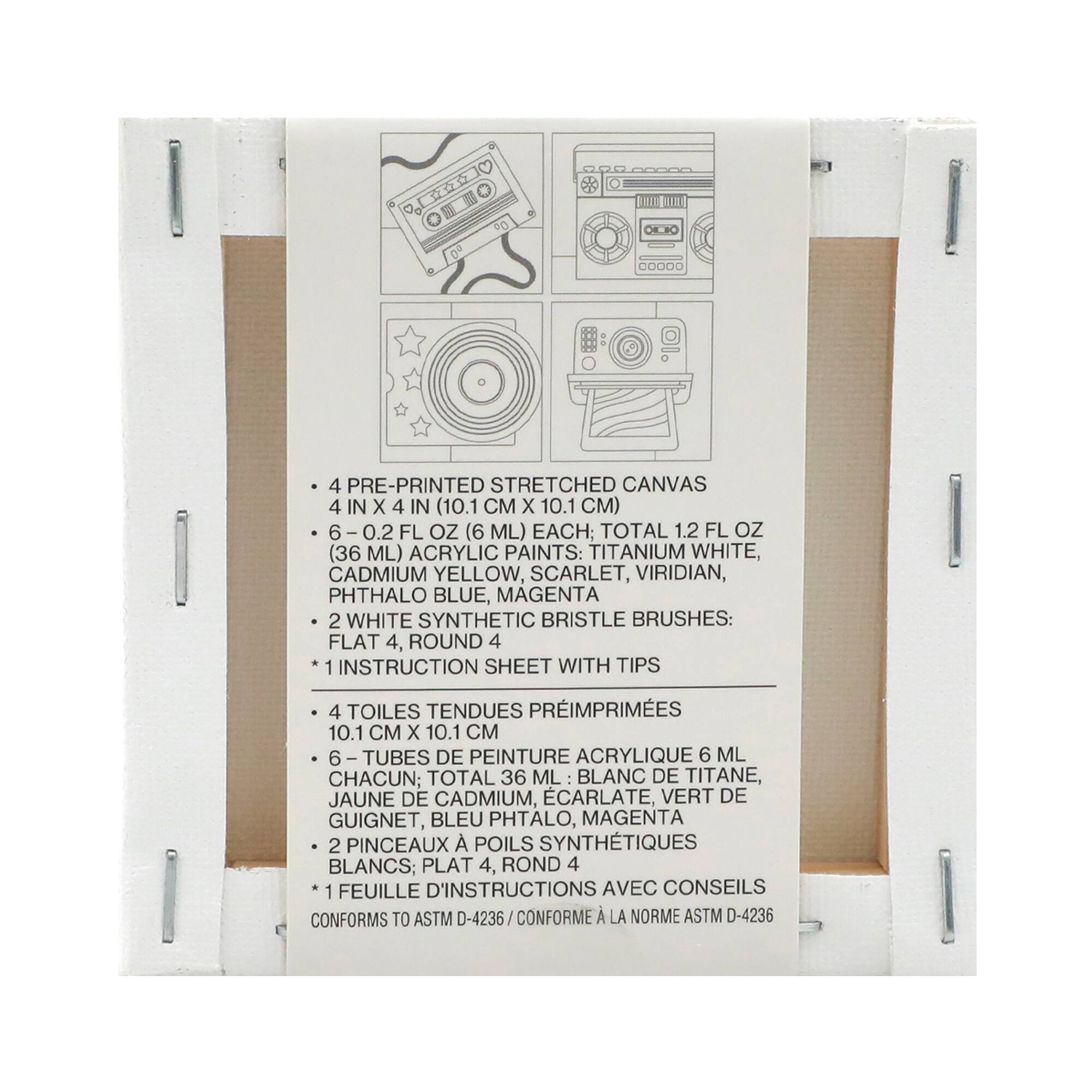 4" x 4" Retro Canvas Painting Kit by Craft Smart®